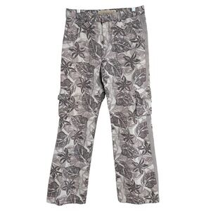 Cabela's Casuals Cargo Pants Camo Gray Floral Print Womens 8 Outdoor Casual